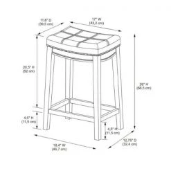 Claridge Brown Acacia 24 in. Counter Stool with Linen Seat by Linon Home Decor -Linon Home Decor Shop acacia brown linon home decor bar stools thd01797 1f 1000