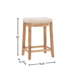 Claridge Brown Acacia 24 in. Counter Stool with Linen Seat by Linon Home Decor -Linon Home Decor Shop acacia brown linon home decor bar stools thd01797 40 1000