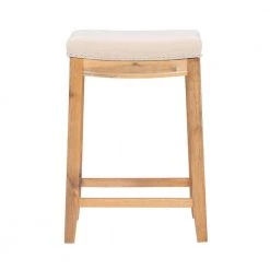 Claridge Brown Acacia 24 in. Counter Stool with Linen Seat by Linon Home Decor -Linon Home Decor Shop acacia brown linon home decor bar stools thd01797 c3 1000