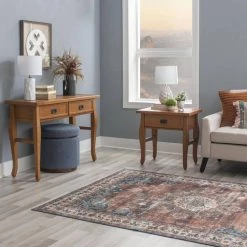 Santa Fe Antique Pine Storage End Table by Linon Home Decor -Linon Home Decor Shop antique pine linon home decor end side tables 76057ant01u 1f 1000