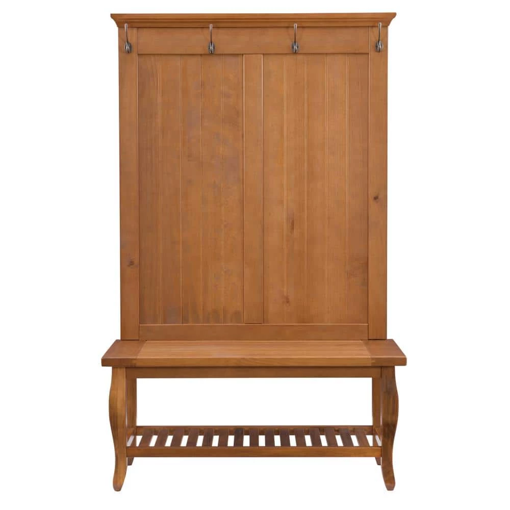 Santa Fe Antique Pine Hall Tree by Linon Home Decor 6 Santa Fe Antique Pine Hall Tree by Linon Home Decor - Image 4