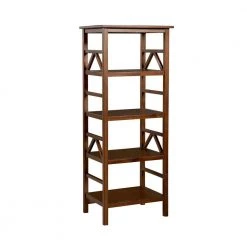 54.06 in. Antique Tobacco Wood 4-shelf Etagere Bookcase with Open Back by Linon Home Decor -Linon Home Decor Shop antique tobacco linon home decor bookcases bookshelves 86160atob 01 kd u 4f 1000
