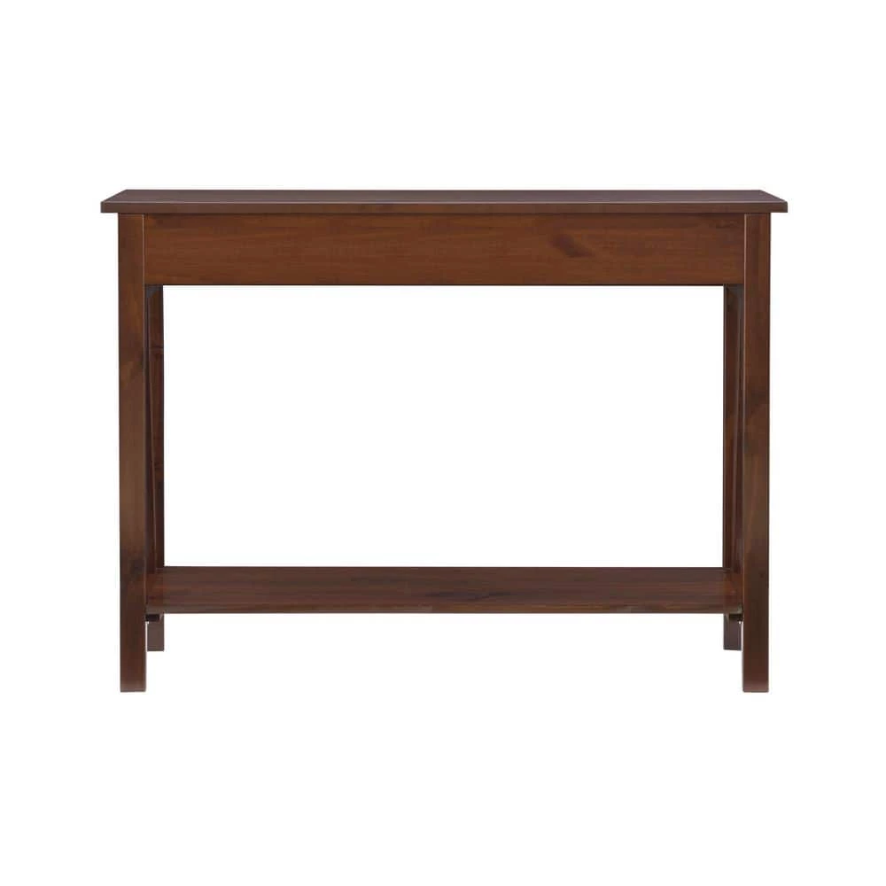 Titian 43 in. Antique Tobacco Standard Rectangle Wood Console Table with Drawers by Linon Home Decor 6 Titian 43 in. Antique Tobacco Standard Rectangle Wood Console Table with Drawers by Linon Home Decor - Image 4