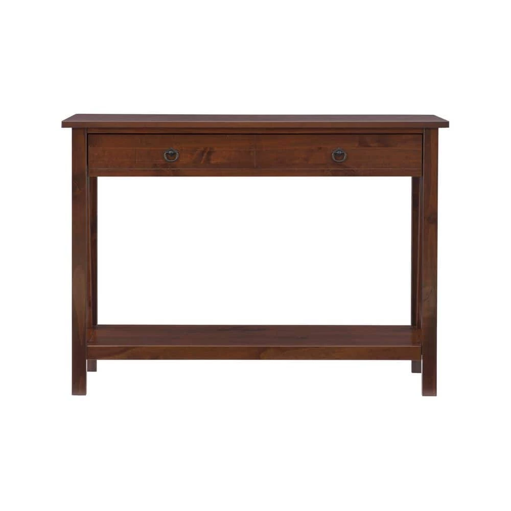 Titian 43 in. Antique Tobacco Standard Rectangle Wood Console Table with Drawers by Linon Home Decor 8 Titian 43 in. Antique Tobacco Standard Rectangle Wood Console Table with Drawers by Linon Home Decor - Image 6