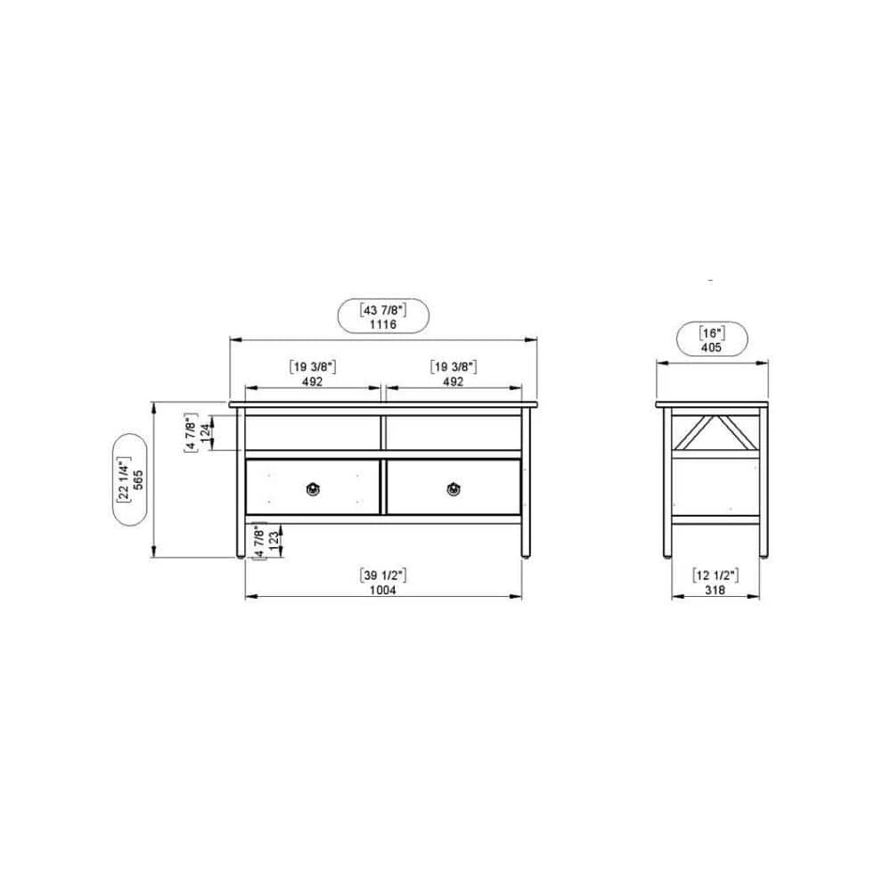 Titian Collection 44 in. Antique Tobacco Wood TV Stand Fits TVs Up to 40 in. with Storage Doors by Linon Home Decor 10 Titian Collection 44 in. Antique Tobacco Wood TV Stand Fits TVs Up to 40 in. with Storage Doors by Linon Home Decor - Image 8