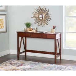 46 in. Rectangular Antique Tobacco 1 Drawer Writing Desk with Built-In Storage by Linon Home Decor 19 46 in. Rectangular Antique Tobacco 1 Drawer Writing Desk with Built-In Storage by Linon Home Decor -Linon Home Decor Shop antique tobacco linon home decor writing desks 86154atob 01 kd u 31 1000