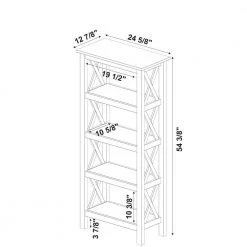 Ramsey 54.38 in. Antique White Wood 4 -Shelf Bookcase with Open Back by Linon Home Decor -Linon Home Decor Shop antique white linon home decor bookcases bookshelves thd02951 44 1000