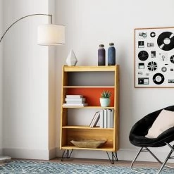 May 48.75 in. Ash Brown 4-Shelf Accent Bookcase by Linon Home Decor 15 May 48.75 in. Ash Brown 4-Shelf Accent Bookcase by Linon Home Decor -Linon Home Decor Shop ash brown linon home decor bookcases bookshelves thd03540 1f 1000