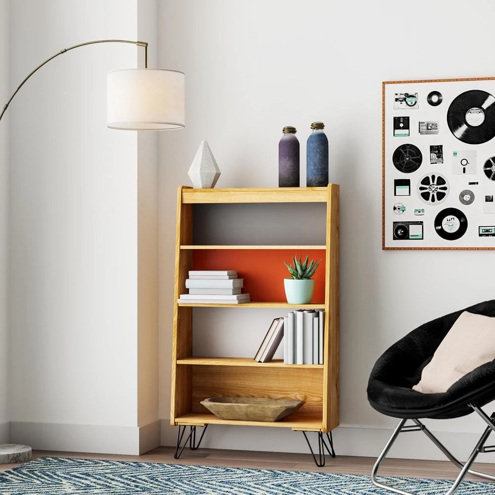 May 48.75 in. Ash Brown 4-Shelf Accent Bookcase by Linon Home Decor 8 May 48.75 in. Ash Brown 4-Shelf Accent Bookcase by Linon Home Decor - Image 6