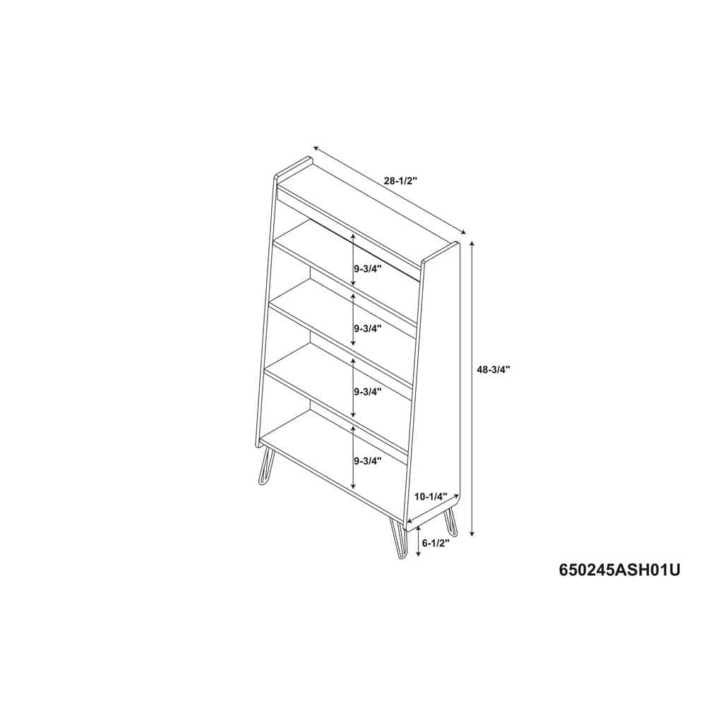 May 48.75 in. Ash Brown 4-Shelf Accent Bookcase by Linon Home Decor 9 May 48.75 in. Ash Brown 4-Shelf Accent Bookcase by Linon Home Decor - Image 7
