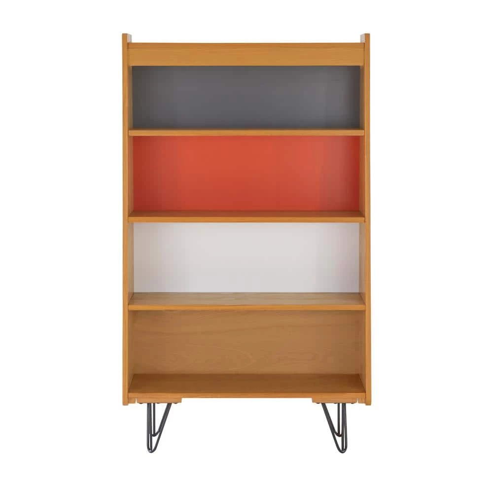 May 48.75 in. Ash Brown 4-Shelf Accent Bookcase by Linon Home Decor 6 May 48.75 in. Ash Brown 4-Shelf Accent Bookcase by Linon Home Decor - Image 4
