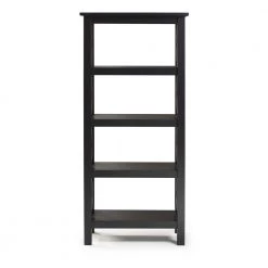 Ramsey 54 in. Black Wood 4-shelf Standard Bookcase with Open Back by Linon Home Decor -Linon Home Decor Shop balck linon home decor bookcases bookshelves thd02086 1f 1000