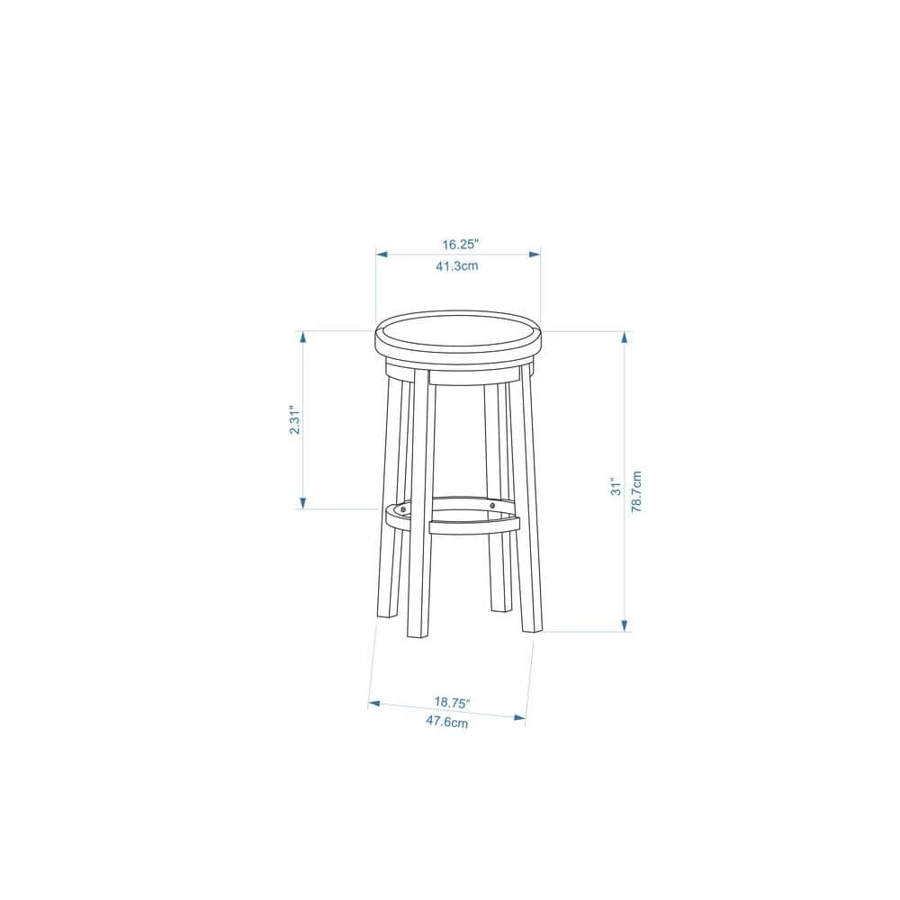 Maya 29 in. Beige and Brown Cushioned Bar Stool by Linon Home Decor 6 Maya 29 in. Beige and Brown Cushioned Bar Stool by Linon Home Decor - Image 4