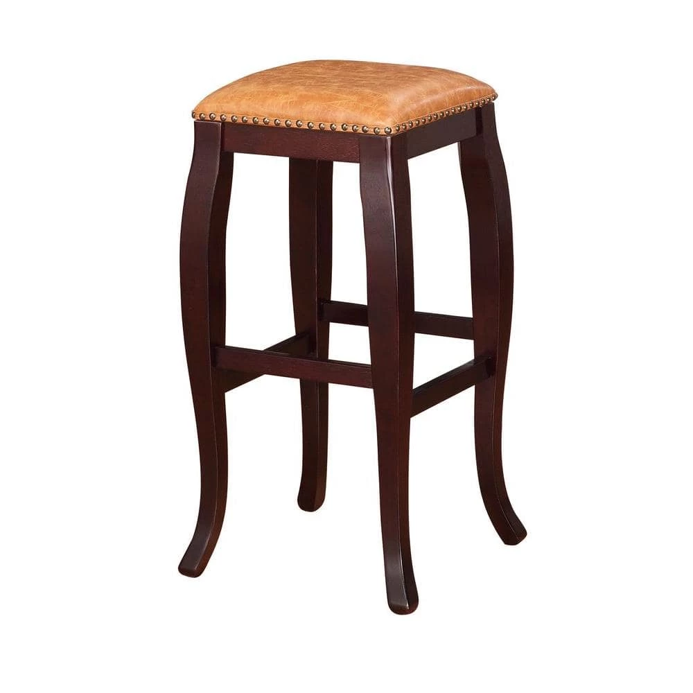 San Francisco 30 in. Brown Wenge Cushioned Bar Stool by Linon Home Decor 3 San Francisco 30 in. Brown Wenge Cushioned Bar Stool by Linon Home Decor