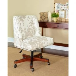 Bruce Palomino Beige Cow Print Office Chair with Adjustable Seating by Linon Home Decor 13 Bruce Palomino Beige Cow Print Office Chair with Adjustable Seating by Linon Home Decor -Linon Home Decor Shop beige cow print linon home decor task chairs thd03553 31 1000