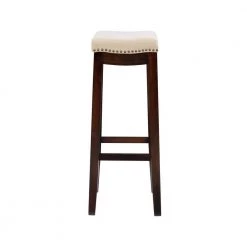 Hampton 30 in. Dark Walnut Cushioned Bar Stool by Linon Home Decor -Linon Home Decor Shop beige dark walnut linon home decor bar stools 98326wal 01 kd a0 1000