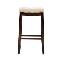 Hampton 30 in. Dark Walnut Cushioned Bar Stool by Linon Home Decor -Linon Home Decor Shop beige dark walnut linon home decor bar stools 98326wal 01 kd c3 1000