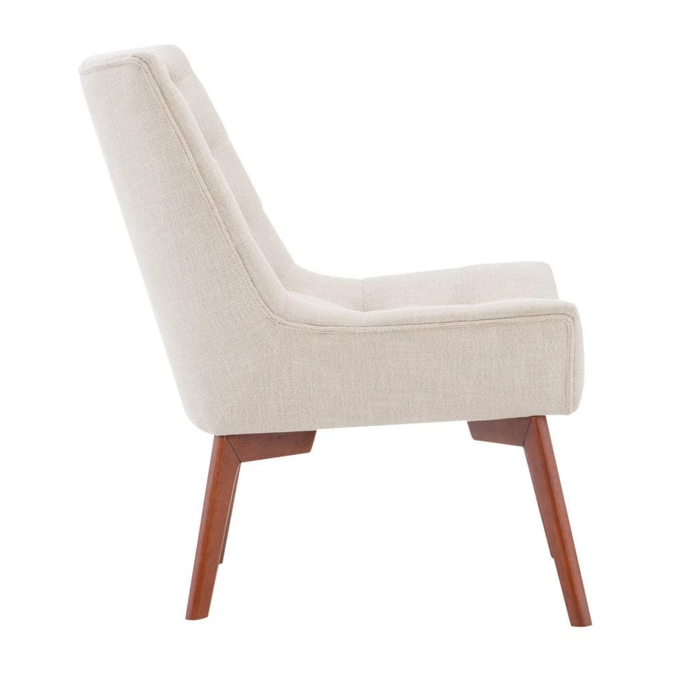 Julian Beige Linen Tufted Modern Accent Chair by Linon Home Decor 4 Julian Beige Linen Tufted Modern Accent Chair by Linon Home Decor - Image 2
