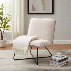 Sibley Beige Sherpa Chair by Linon Home Decor -Linon Home Decor Shop beige linon home decor accent chairs thd03613 44 1000