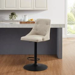Kuchen Beige 37.5 in. H Metal Frame Adjustable Bar Stool by Linon Home Decor 19 Kuchen Beige 37.5 in. H Metal Frame Adjustable Bar Stool by Linon Home Decor -Linon Home Decor Shop beige linon home decor bar stools hd221960 44 1000