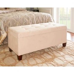 Beatrice Beige Shoe Storage Ottoman by Linon Home Decor -Linon Home Decor Shop beige linon home decor ottomans thd03526 31 1000