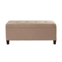 Beatrice Beige Shoe Storage Ottoman by Linon Home Decor