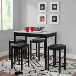 Tahoe 5-Piece Black and White Tavern Set by Linon Home Decor 15 Tahoe 5-Piece Black and White Tavern Set by Linon Home Decor -Linon Home Decor Shop black and white linon home decor dining room sets thd03573 31 1000
