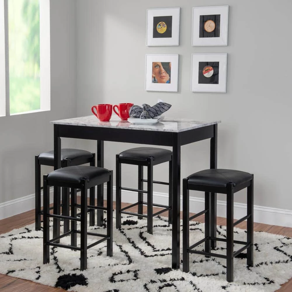 Tahoe 5-Piece Black and White Tavern Set by Linon Home Decor 9 Tahoe 5-Piece Black and White Tavern Set by Linon Home Decor - Image 7
