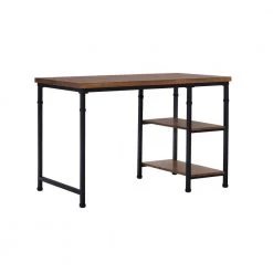 45 in. Rectangular Black/Ash Veneer Writing Desk with Open Storage by Linon Home Decor