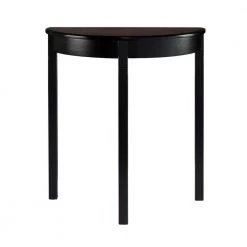 Osborne 26 in. Black/Cherry Half Moon Wood Console Table with Storage by Linon Home Decor