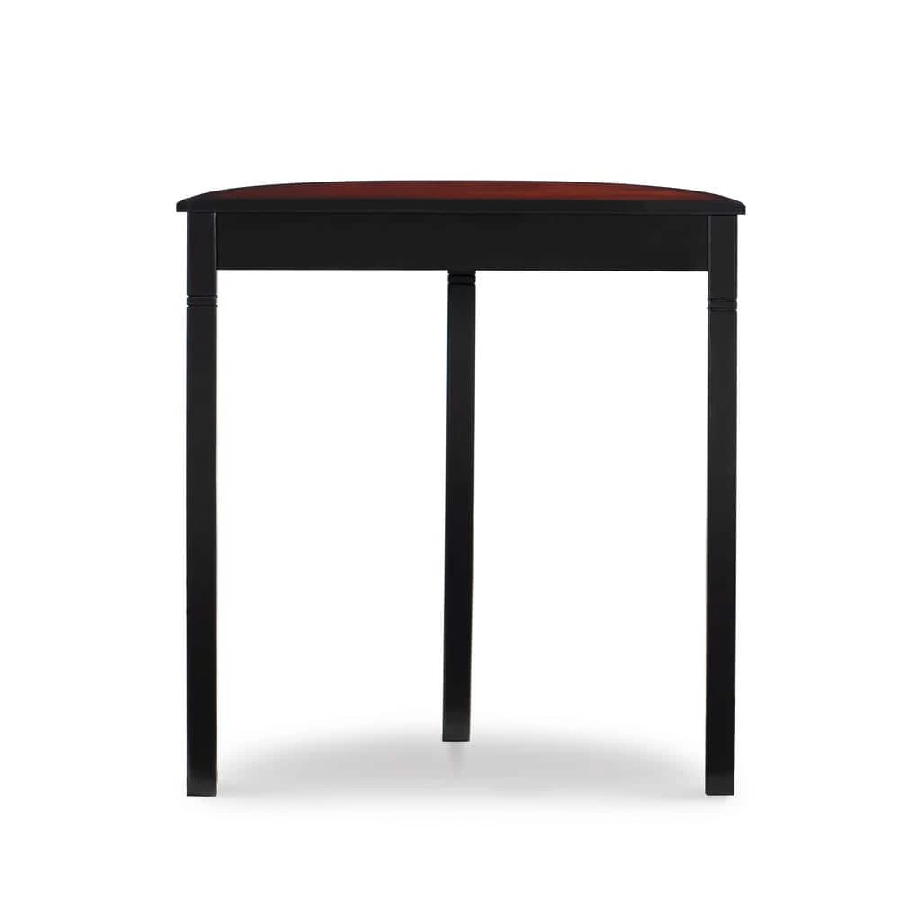 Osborne 26 in. Black/Cherry Half Moon Wood Console Table with Storage by Linon Home Decor 7 Osborne 26 in. Black/Cherry Half Moon Wood Console Table with Storage by Linon Home Decor - Image 6