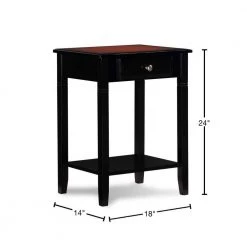 Camden 18 in. W Black Cherry 24 in. H Rectangle Wood top End Table by Linon Home Decor -Linon Home Decor Shop black cherry linon home decor end side tables 64027blkchy01kdu 40 1000