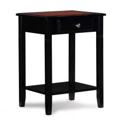 Camden 18 in. W Black Cherry 24 in. H Rectangle Wood top End Table by Linon Home Decor