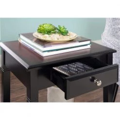 Camden 18 in. W Black Cherry 24 in. H Rectangle Wood top End Table by Linon Home Decor -Linon Home Decor Shop black cherry linon home decor end side tables 64027blkchy01kdu 77 1000