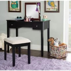 Camden 2-Piece Black Cherry Vanity Set by Linon Home Decor 19 Camden 2-Piece Black Cherry Vanity Set by Linon Home Decor -Linon Home Decor Shop black cherry linon home decor makeup vanities 64023blkchy01kdu 1f 1000