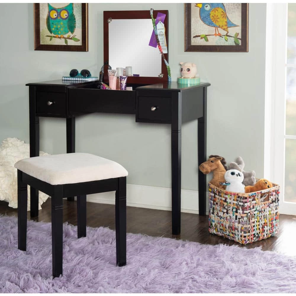 Camden 2-Piece Black Cherry Vanity Set by Linon Home Decor 10 Camden 2-Piece Black Cherry Vanity Set by Linon Home Decor - Image 8