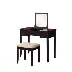 Camden 2-Piece Black Cherry Vanity Set by Linon Home Decor