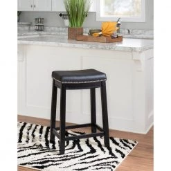 Claridge 26 in. Black Cushioned Counter Stool by Linon Home Decor -Linon Home Decor Shop black espresso linon home decor bar stools 55815blk01u 31 1000