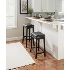 Claridge 26 in. Black Cushioned Counter Stool by Linon Home Decor -Linon Home Decor Shop black espresso linon home decor bar stools 55815blk01u 44 1000