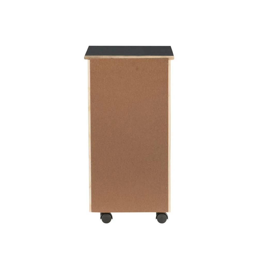 McLeod Black Six Drawer Rolling Accent Cabinet by Linon Home Decor 5 McLeod Black Six Drawer Rolling Accent Cabinet by Linon Home Decor - Image 3