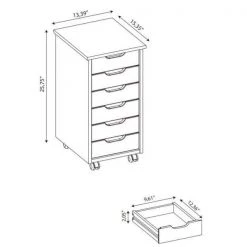 McLeod Black Six Drawer Rolling Accent Cabinet by Linon Home Decor 22 McLeod Black Six Drawer Rolling Accent Cabinet by Linon Home Decor -Linon Home Decor Shop black linon home decor accent cabinets thd02937 76 1000