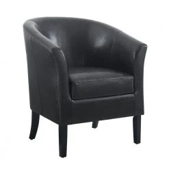 Anthony Black Faux Leather Club Chair by Linon Home Decor