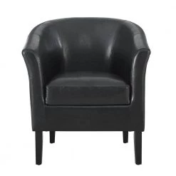 Anthony Black Faux Leather Club Chair by Linon Home Decor -Linon Home Decor Shop black linon home decor accent chairs thd03290 c3 1000