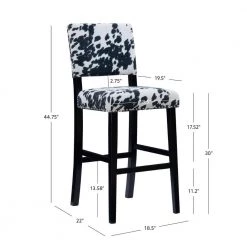 Carolyn Black Cow Print Bar Stool by Linon Home Decor -Linon Home Decor Shop black linon home decor bar stools thd00587 1f 1000