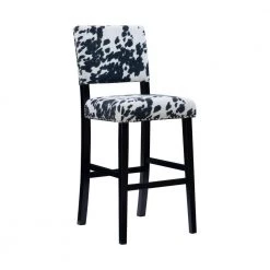 Carolyn Black Cow Print Bar Stool by Linon Home Decor