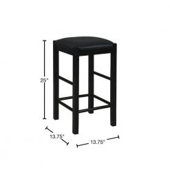 Mina Black Backless 25 in. Counter Stools (Set of 2) by Linon Home Decor -Linon Home Decor Shop black linon home decor bar stools thd02857 40 1000