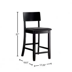 Toro 37"H Black Wood 25" Seat Height Counter Stool with Padded Vinyl Seat by Linon Home Decor -Linon Home Decor Shop black linon home decor bar stools thd03467 40 1000