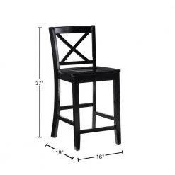 Alexandria 24" Black X Back Wood Counter Stool by Linon Home Decor -Linon Home Decor Shop black linon home decor bar stools thd03485 40 1000
