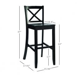 Alexandria 24" Black X Back Wood Counter Stool by Linon Home Decor -Linon Home Decor Shop black linon home decor bar stools thd03485 4f 1000