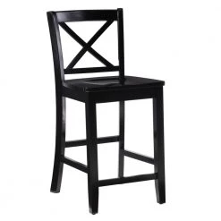 Alexandria 24" Black X Back Wood Counter Stool by Linon Home Decor